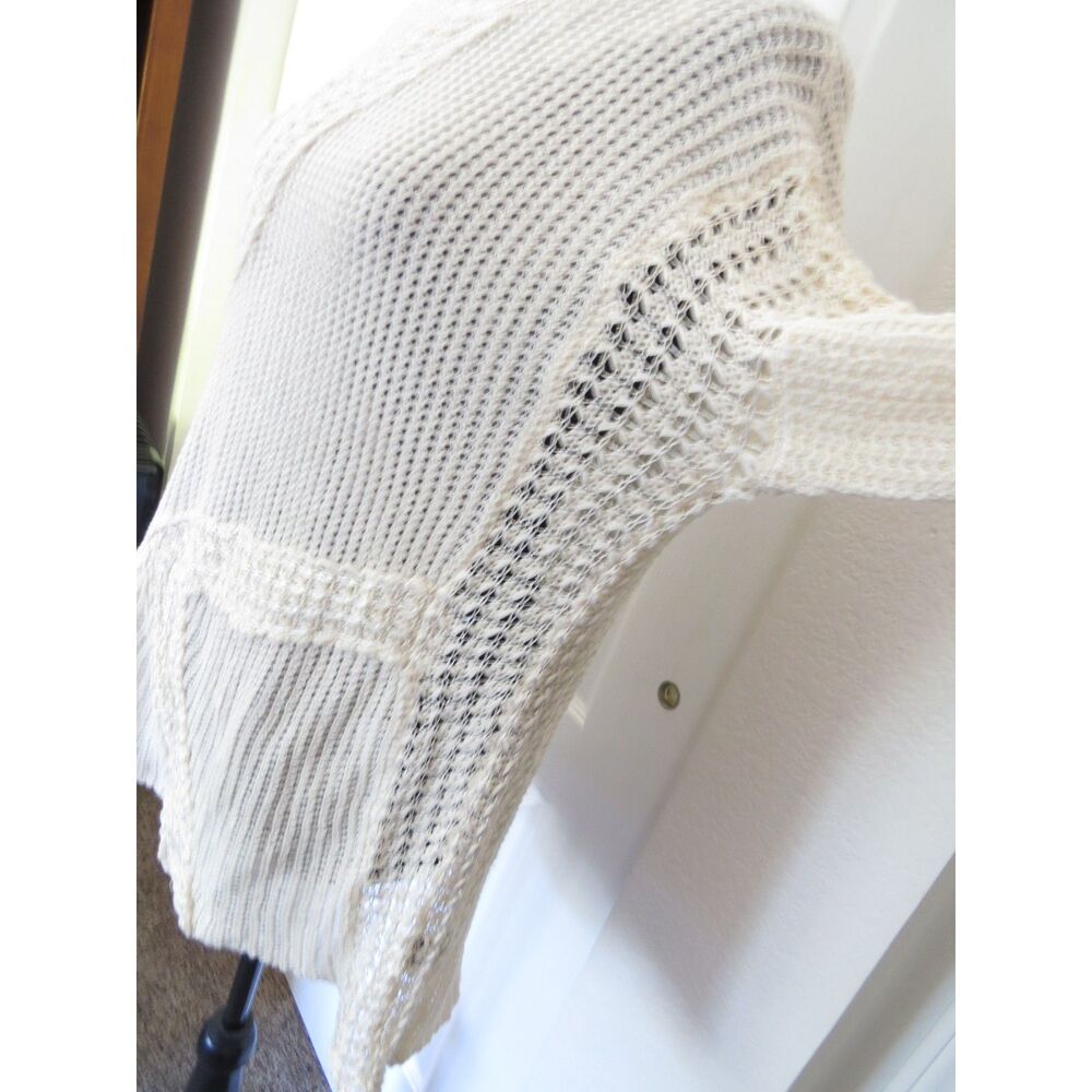 Love Stitch women's Patchwork Open Knot Sweater Boho Slouchy Cream L EUC - Picture 9 of 12